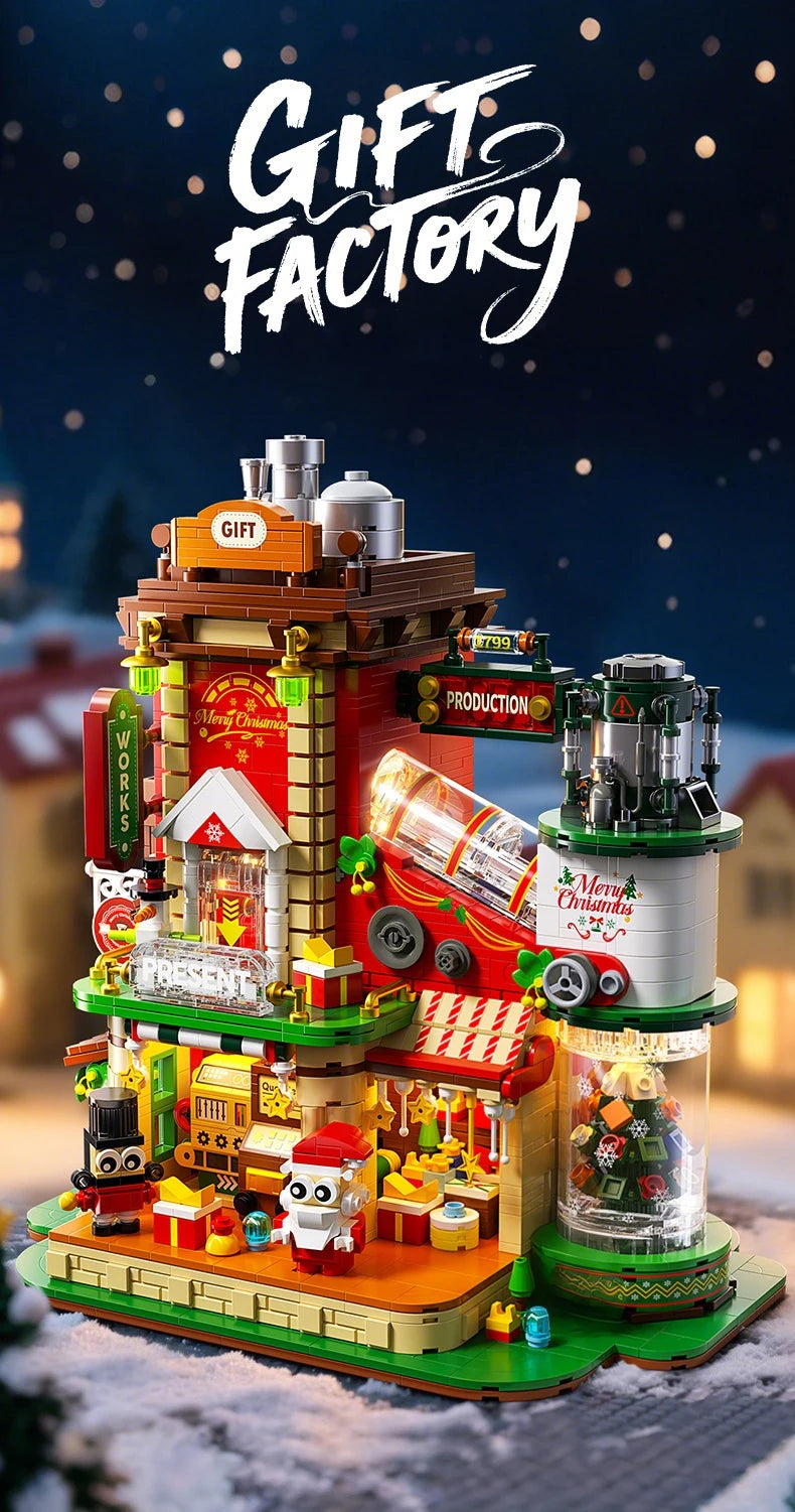 KAVOWORLD Christmas Present Factory House Building Blocks Set 2782PCS DIY Assembly Bricks Toy for Christmas Gift Home Decoration