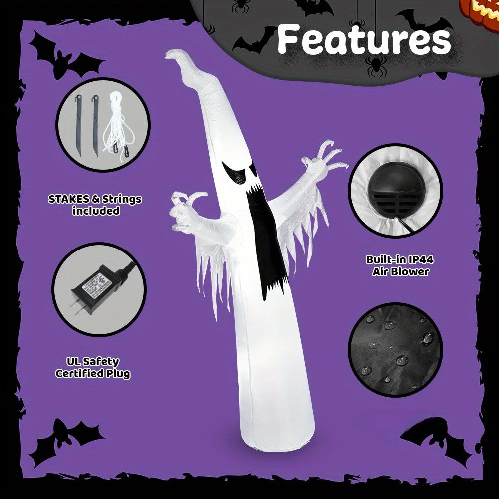 Halloween 12 ft Inflatable Scary Ghost with LED Lights