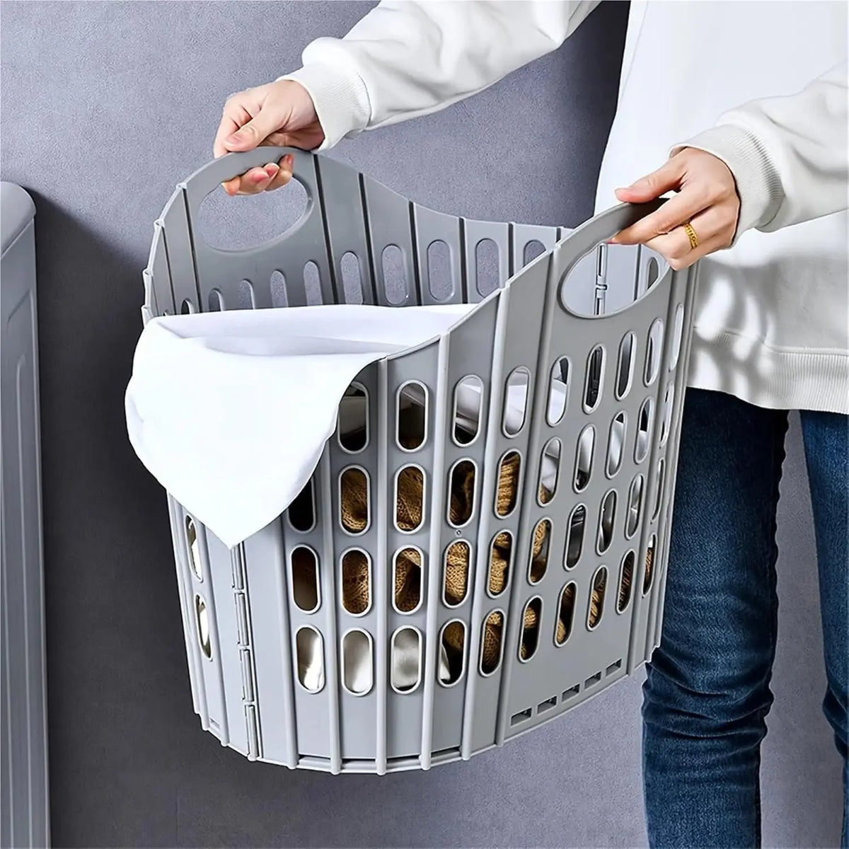Foldable Laundry Basket – Modern, Portable & Multifunctional for Dirty Clothes Storage