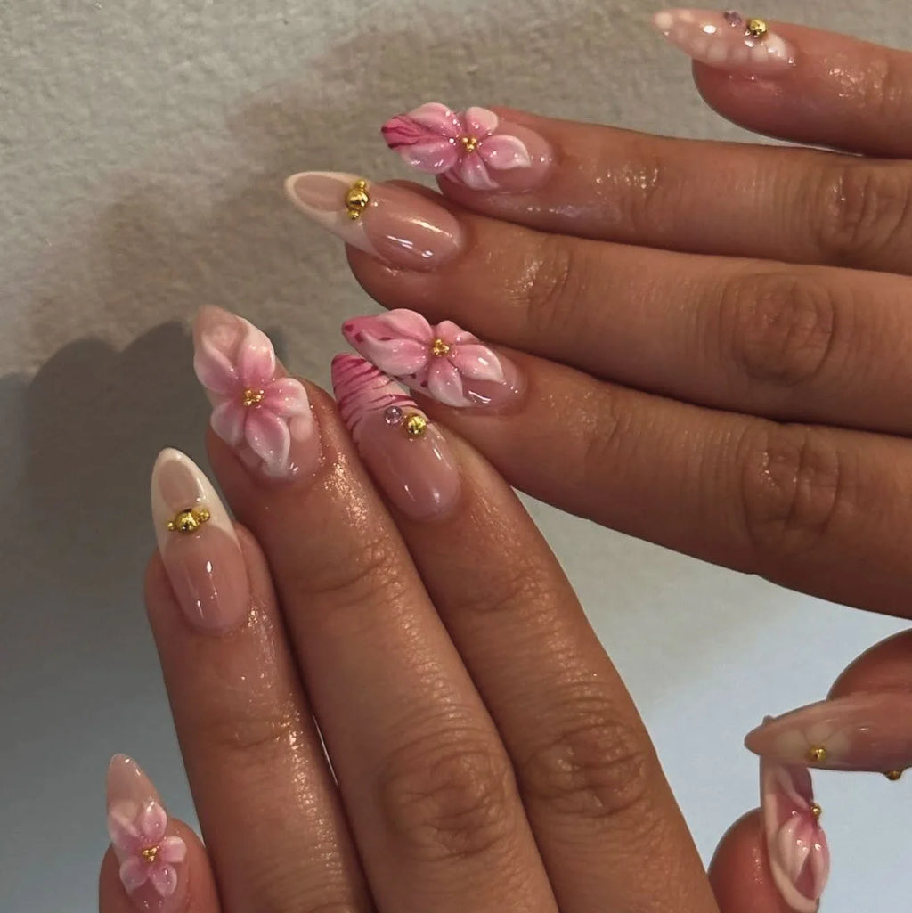 Almond Pearl Press-On Nail Kit, 24 Pieces