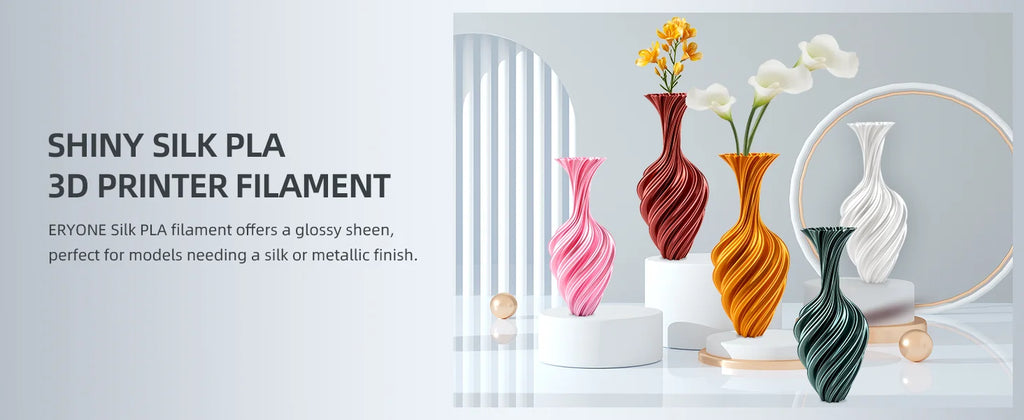 ERYONE 1KG Silk PLA 3D Printer Filament 1.75mm, Premium Silk Shiny Finish Single Color, Glossy Smooth Surface 1kg Spool