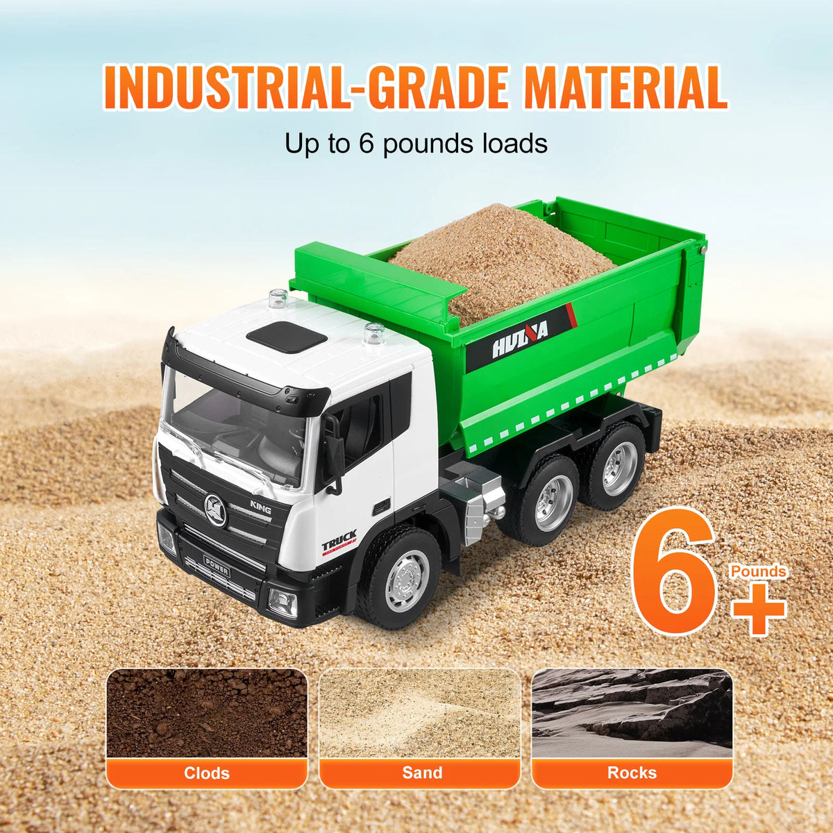 SucceBuy RC Dump Truck 9-Channel Remote Model Car Toys Bulldozer Engineering Vehicle for Toddlers Kids Christmas Birthday Gifts