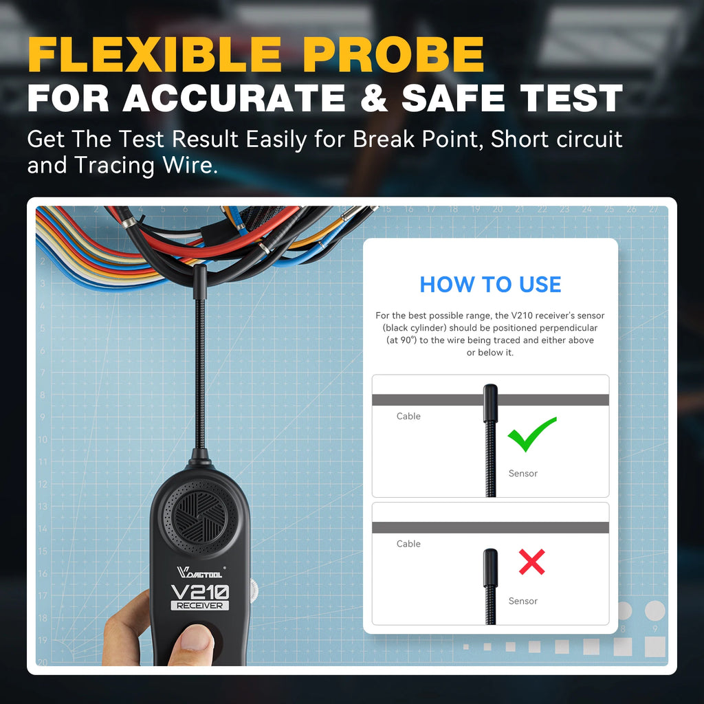 VDIAGTOOL V210 Automotive Circuit Tester 6V-42V Open & Short Finder Checker Car Repair Cable Circuit Wire Tracker Analyzer Tool