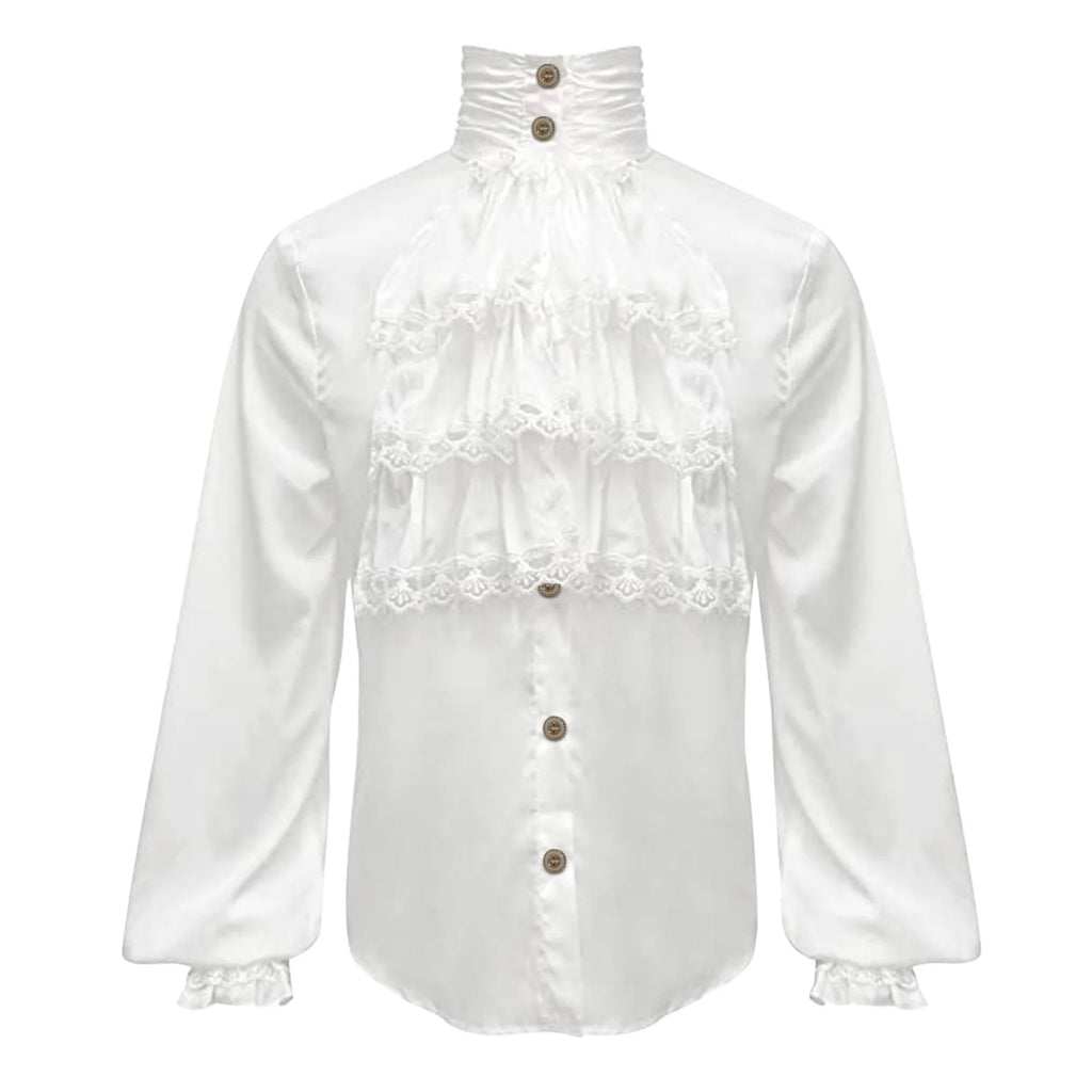 Summer Holiday Masquerade Men'S Clothing Medieval Cos European And Retro Vintage Dress Shirt Halloween Costume Camisas De Hombre