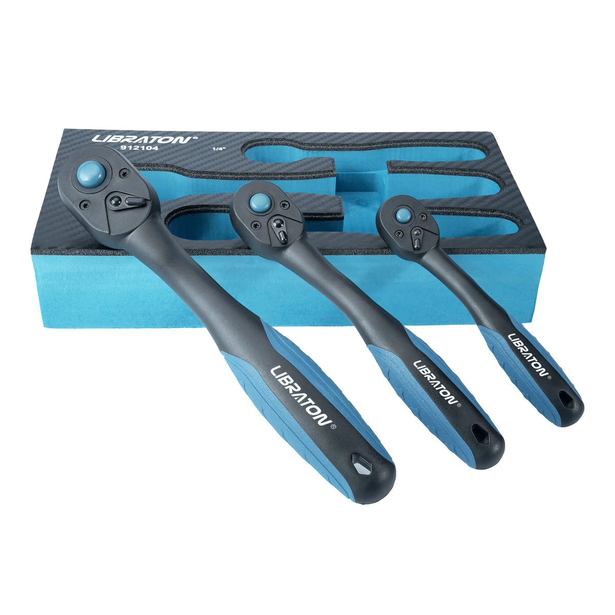 Reversible Ratchet Wrench Set, 1/4", 3/8", 1/2" (3 Pieces)