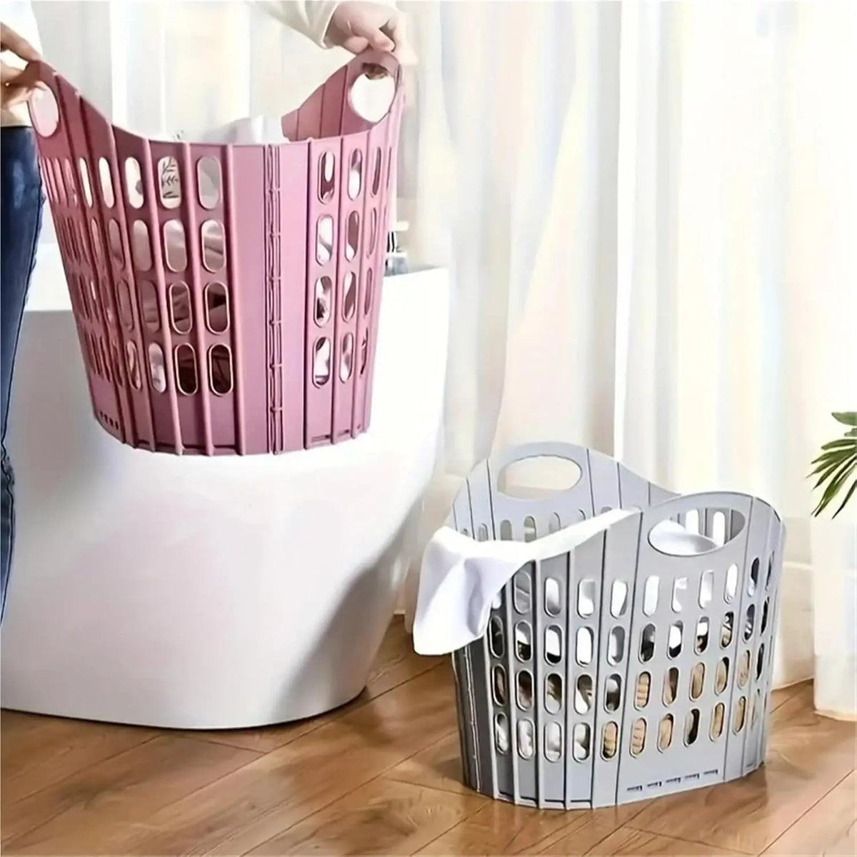 Foldable Laundry Basket – Modern, Portable & Multifunctional for Dirty Clothes Storage
