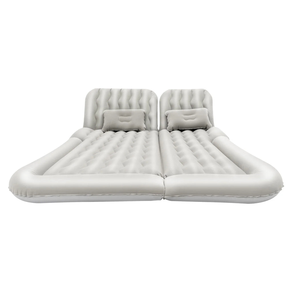 Inflatable Car Back Seat Air Mattress, Foldable Flocked Travel Bed with Pump