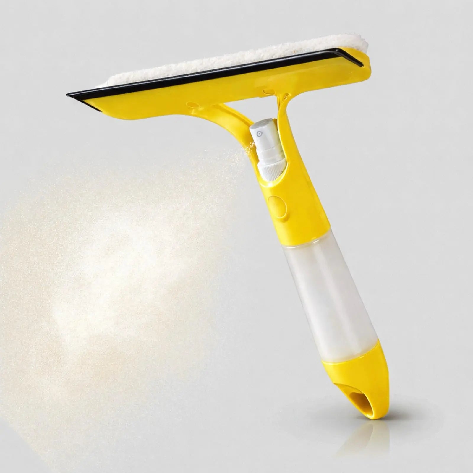 3 in 1 Integrated Window Squeegee with Spray Bottle Multifunctional Handheld Glass Cleaning Tool with Microfiber Scrubber and Silicone Blade Refillable Window Cleaner for Mirrors Shower Doors Tiles Car Windows Multiple Colors