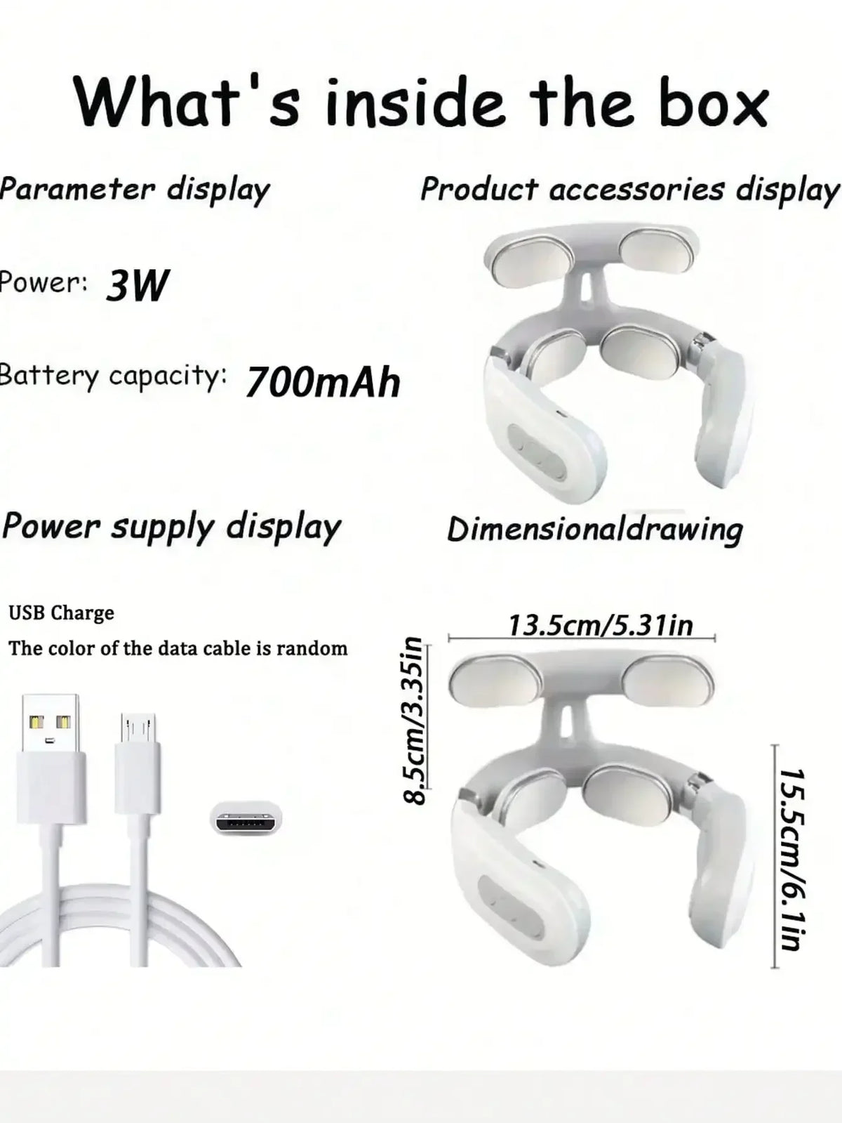 1 Pc Smart Portable Neck Shoulder Massager, Rechargeable Electric Massage Machine, for Home & Office Daily