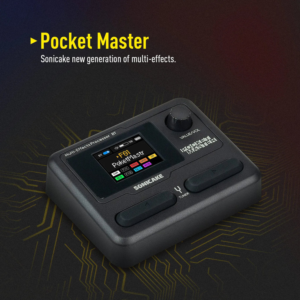 SONICAKE Local Pocket Master Compact Guitar Bass Amp 100+ Multi-Effects Pedal APP Control 1.77' LCD Color Screen QME-10
