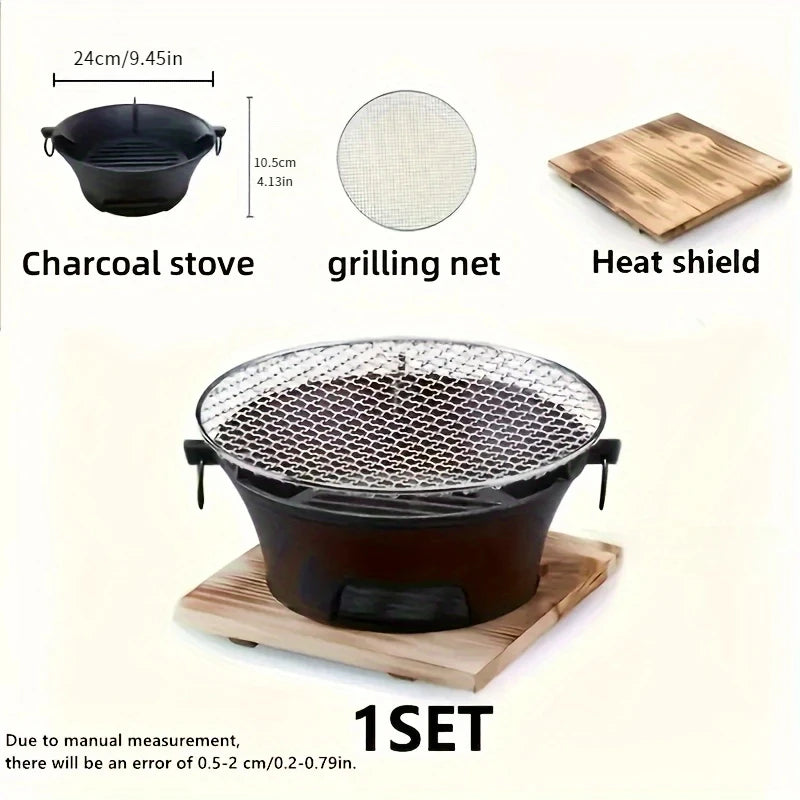 Cast Iron Charcoal Camping Stove for Outdoor Cooking