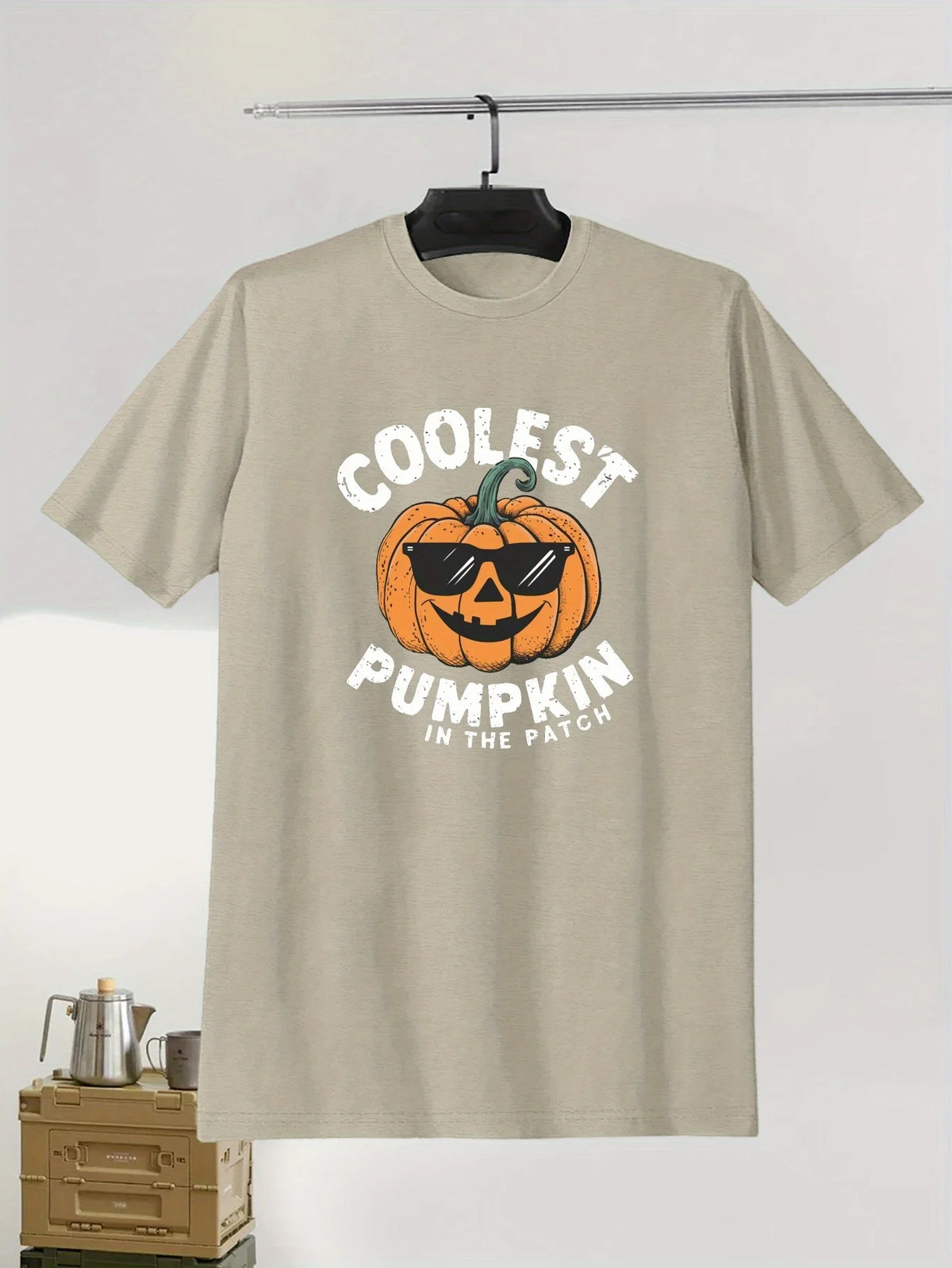 "Coolest Pumpkin in the Patch" Halloween Graphic Tee, Men's Short Sleeve T-Shirt
