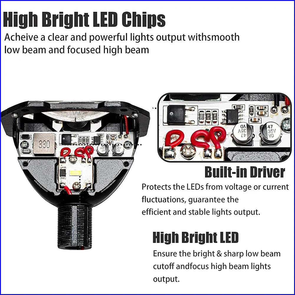 120W 2PCS 3.0 Inch Blue Honeycomb Bi LED Projector Lens Retrofit H1 H4 H7 H11 Universal Car Headlamp Retrofit Styling 6000K