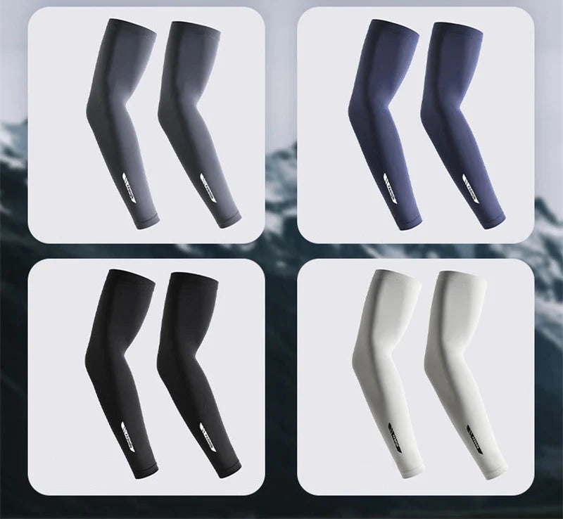 UPF 50+ Summer Thin Sun-protective Sleeve Men Anti-UV Arm Sleeves for Driving Cycling Male Arm UV Protection Ice Silk Sleeve