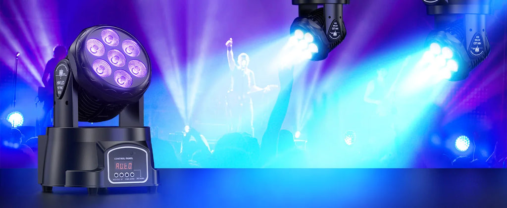 2Pcs/Set 105W Beam Moving Head Lights 7x15W RGBW LED Stage Lights DMX512 Spot Lights For DJ Disco KTV Wedding Party