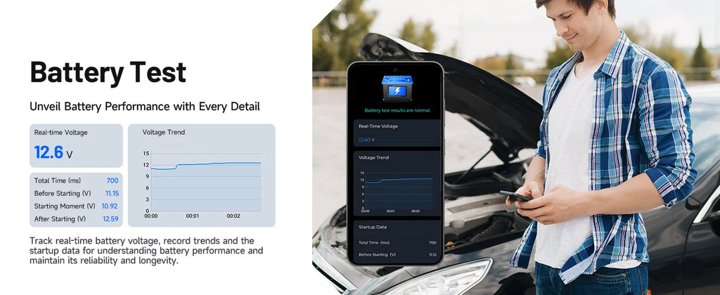 Carpal-1 OBD2 Scanner Bluetooth for Car All System Diagnostic Tool iOS Android Vehicle Health Check Smog Check Battery Test