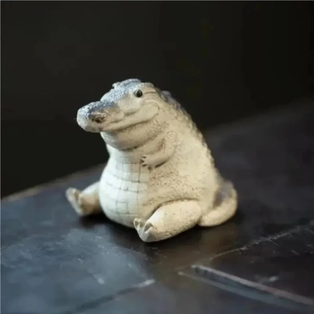 1PC Boutique Tea Pet Small Crocodile Tea Pet Ornament Handmade Tea Ceremony Tea Game Financial Tea Table Gift