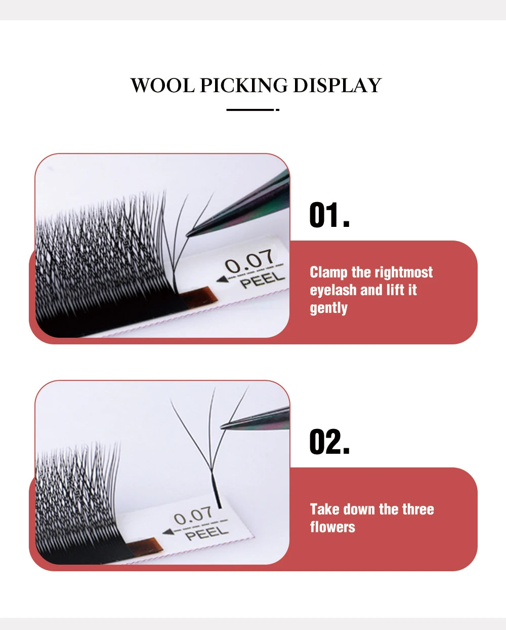 DeceMars 3D W-Shaped Lash Extensions, Pre-Made Volume Fan False Eyelashes