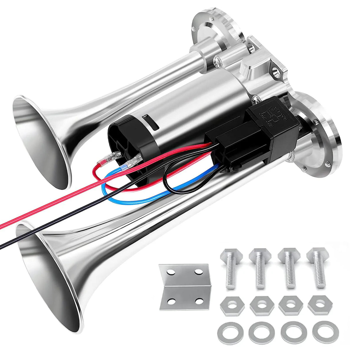 600DB Horn 12V Super Loud Car Electric Horn Dual Trumpets Air Horn Speaker For Car SUV Vehicle Boat Train Motorcycle RV Truck