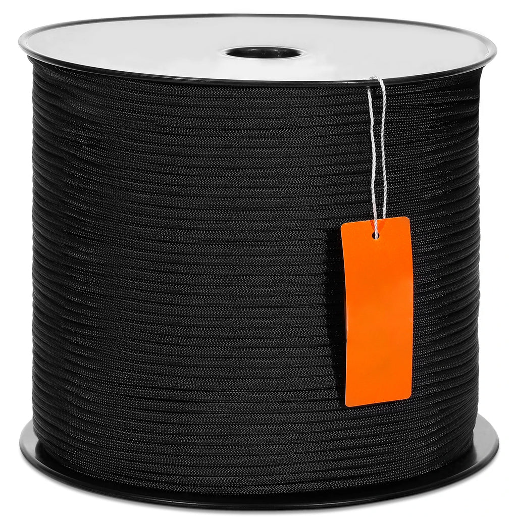 SucceBuy 3/16 in 250/1000ft Nylon Cord 32-Strand Design Multi-Purpose Rope for Outdoor Adventures Tree Work Emergency Situation