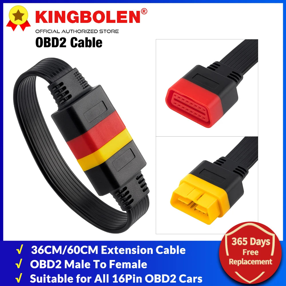 10pcs/lot OBDII 16Pin Extension Cable Vehicle Automobiles OBD2 male to Female Extend Universal OBD Car Diagnostic Cable