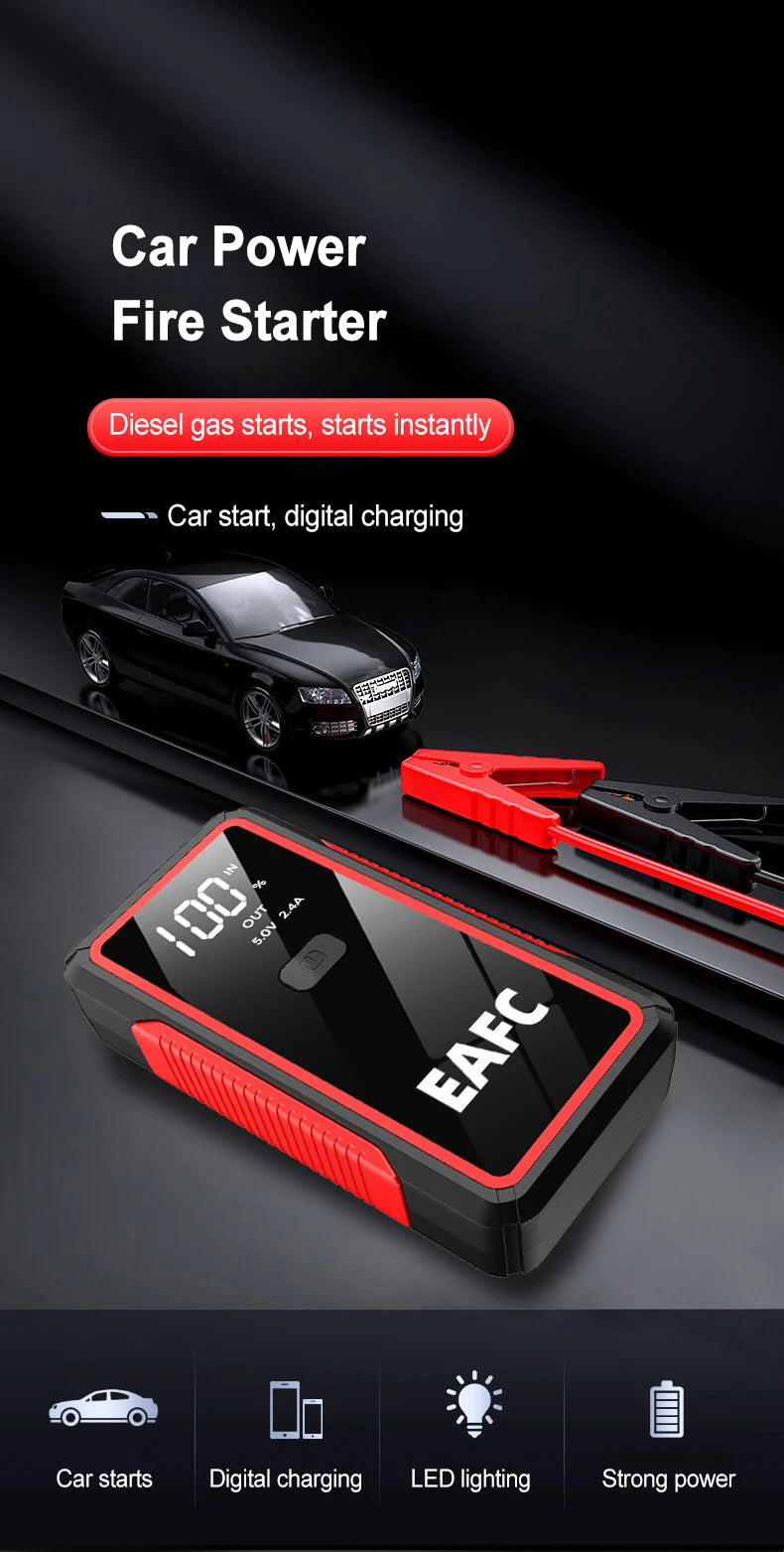 12V Car Jump Start 600A-2000A Car Battery Starter Booster Auto Starting Device Emergency Start Portable Power Bank