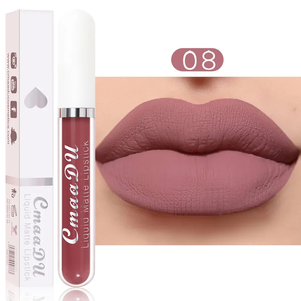 1/3pcs Matte Lipstick Set Liquid Waterproof Velvet Sexy Red Lip Gloss Kit Makeup Lasting Non-stick Cup Lip Tint Beauty Cosmetics