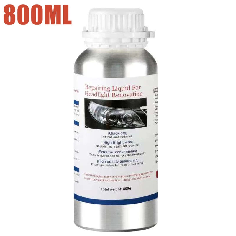 Car Headlight Restoration Kit, Liquid Polymer Headlamp Polish and Repair Set