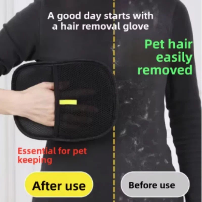 Pet Grooming Deshedding Gloves, Pet Hair Remover Brush Glove for Dog, Cat, Rabbit, Long Short Curly Fur