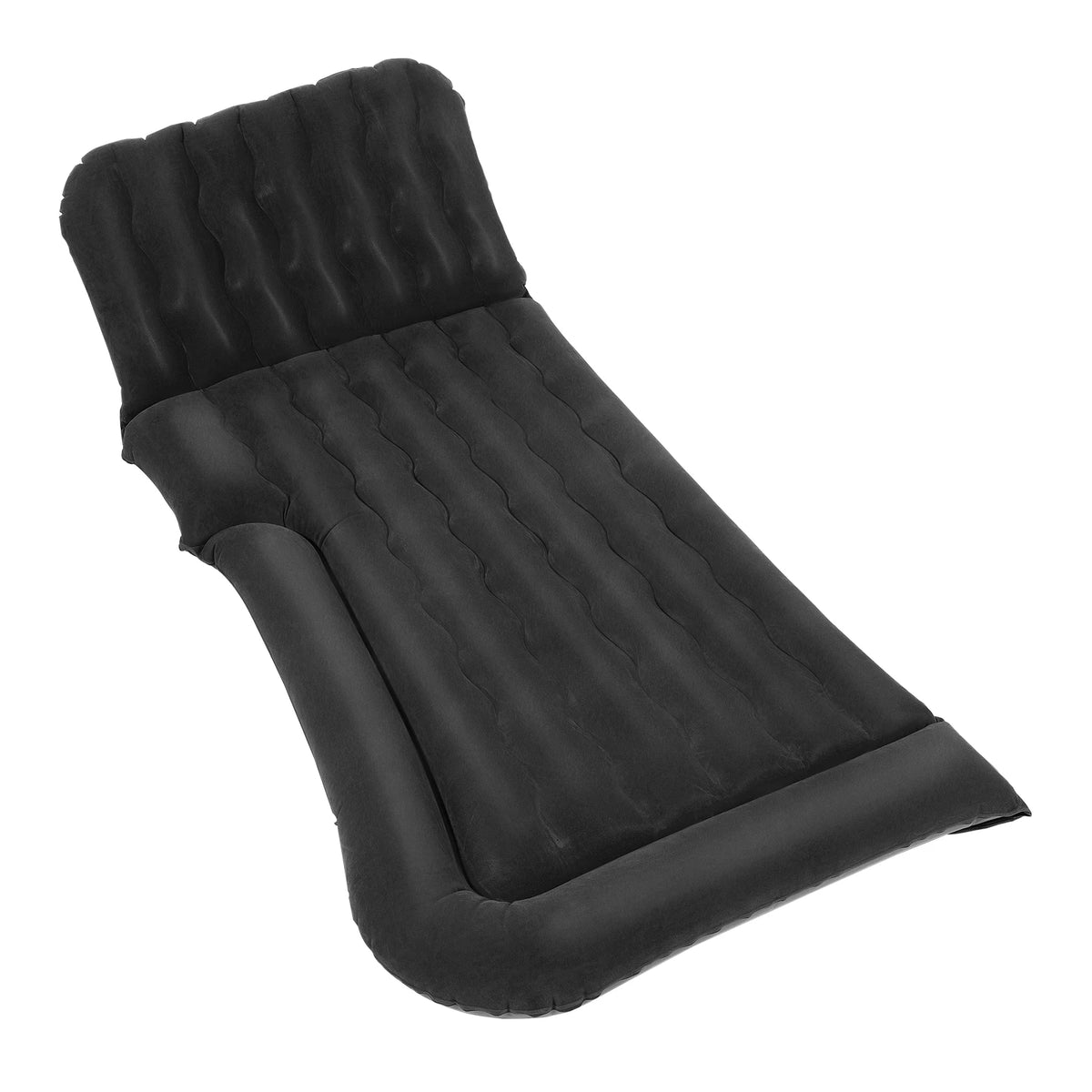 Inflatable Car Back Seat Air Mattress, Foldable Flocked Travel Bed with Pump