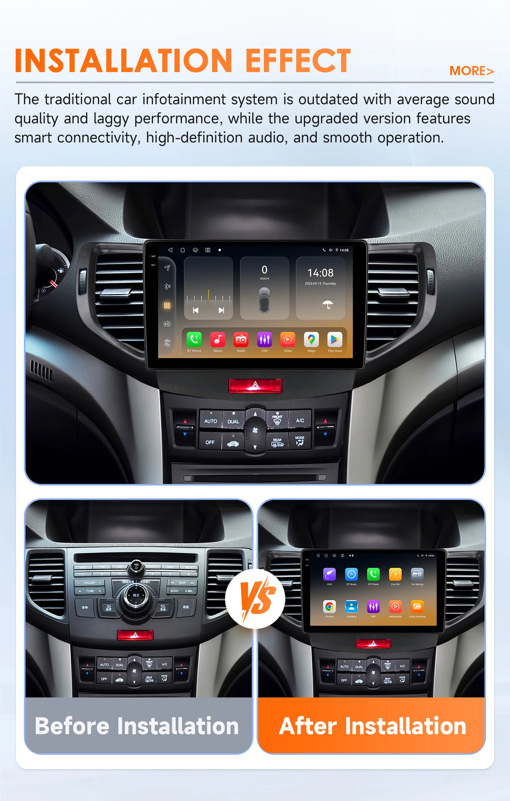 4G WIFI Carplay for Honda Accord 8 Acura TSX 2008 2009 2010 2011 2012 Car radio Android 12 Multimedia Video player 6115 Stereo