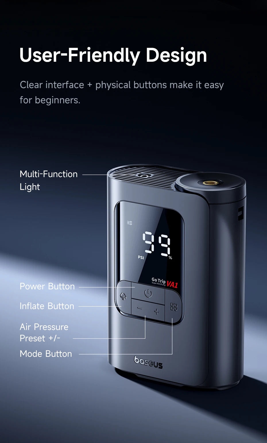 Baseus GoTrip VA1 Max Cordless Car Tire Inflator