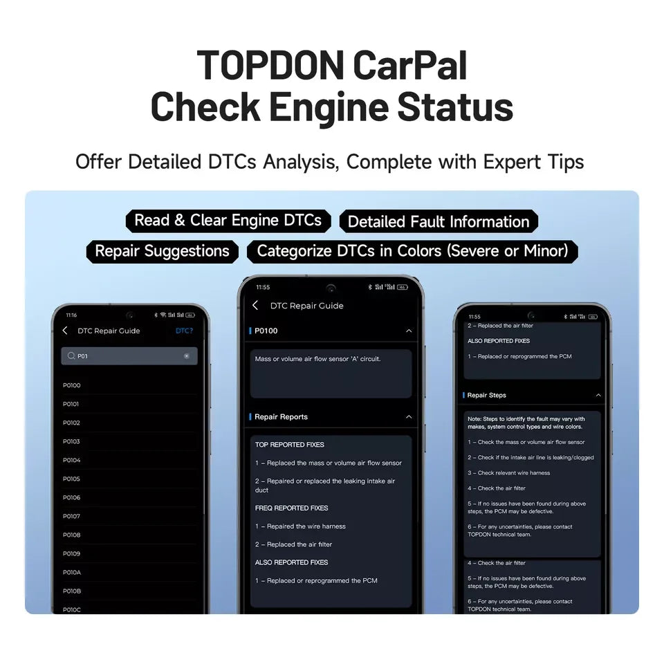 Carpal-1 OBD2 Scanner Bluetooth for Car All System Diagnostic Tool iOS Android Vehicle Health Check Smog Check Battery Test