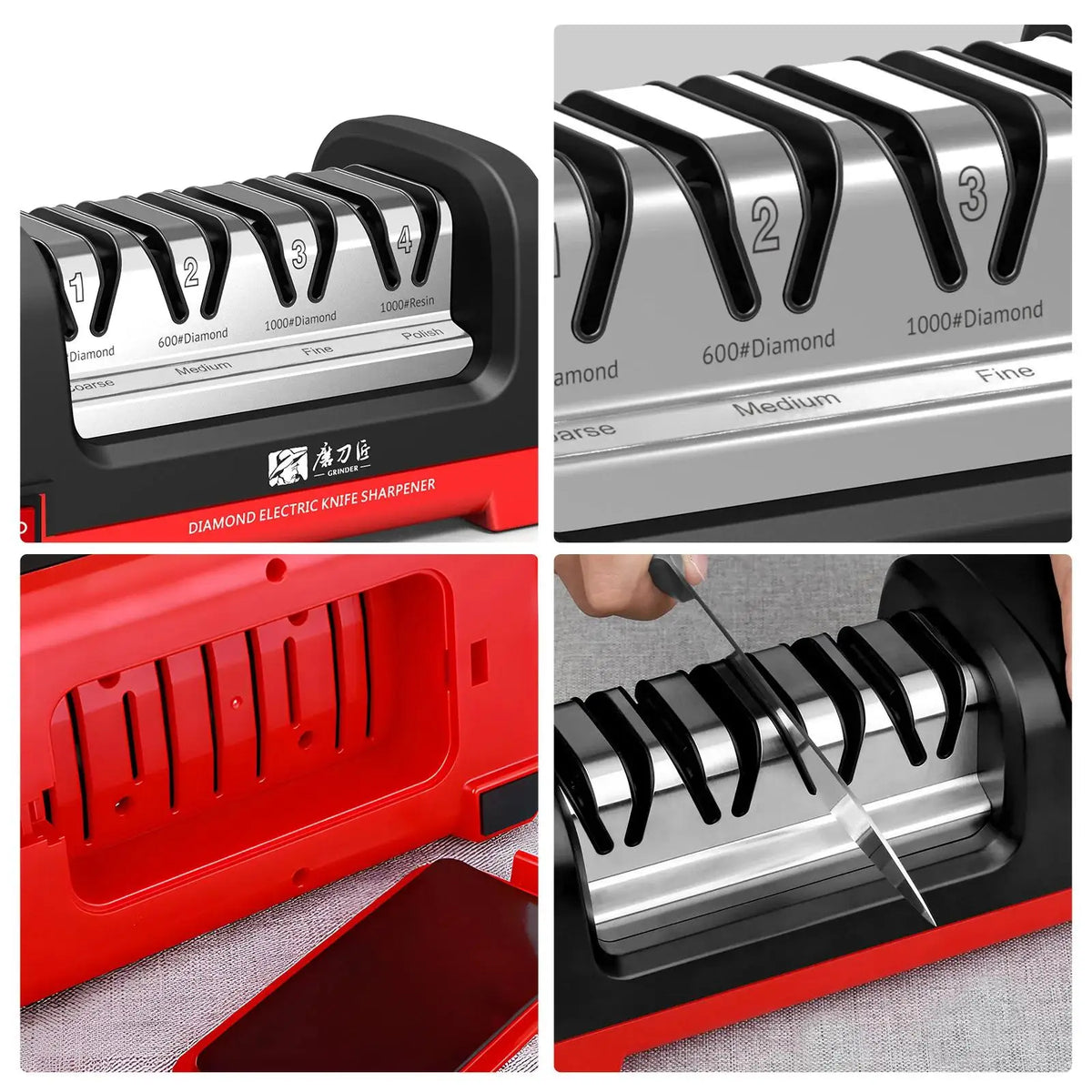 Taidea GRINDER 4 Stage Diamond Electric Knife Sharpener With 2800rpm Rotational Speed And 18W Rated Power FCC CE Certif TG2102