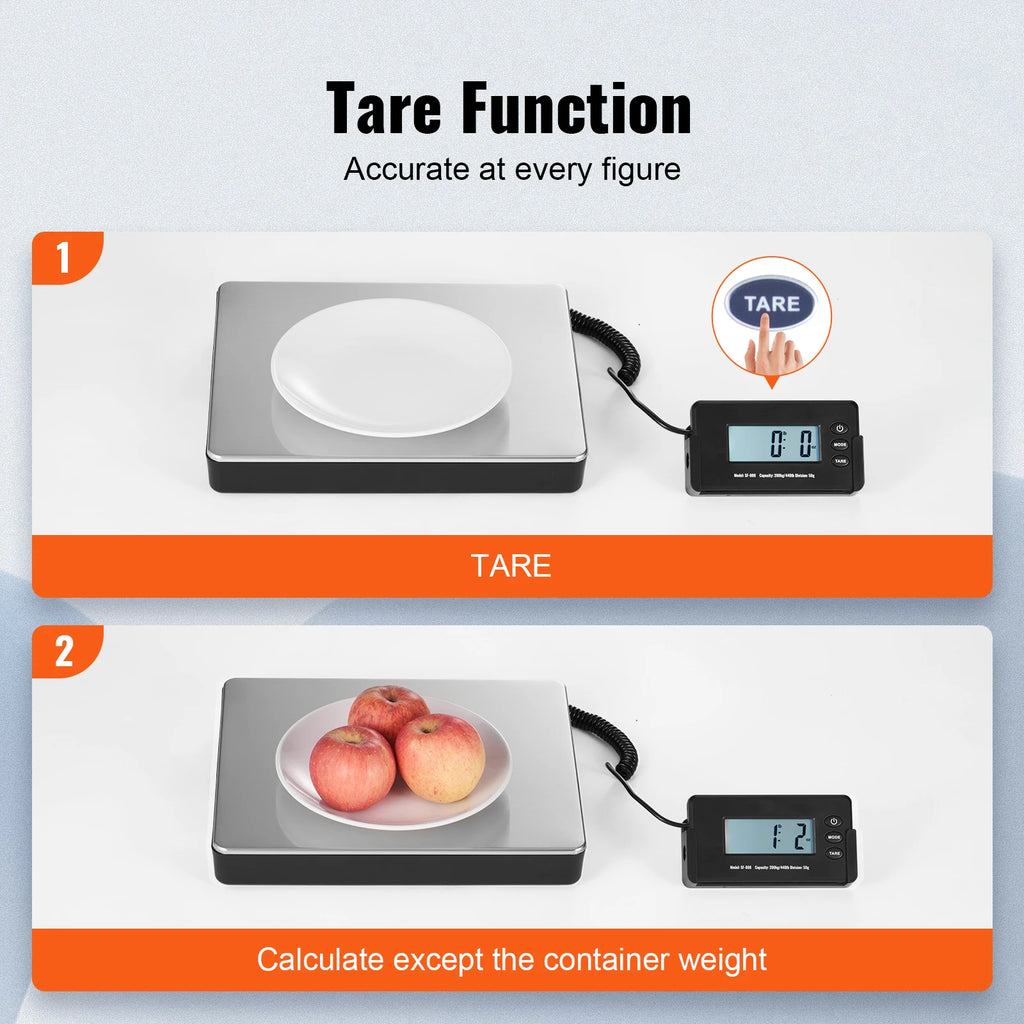 440lb Digital Shipping Scale with Timer and Tare, Portable Postal Package Scale with LCD