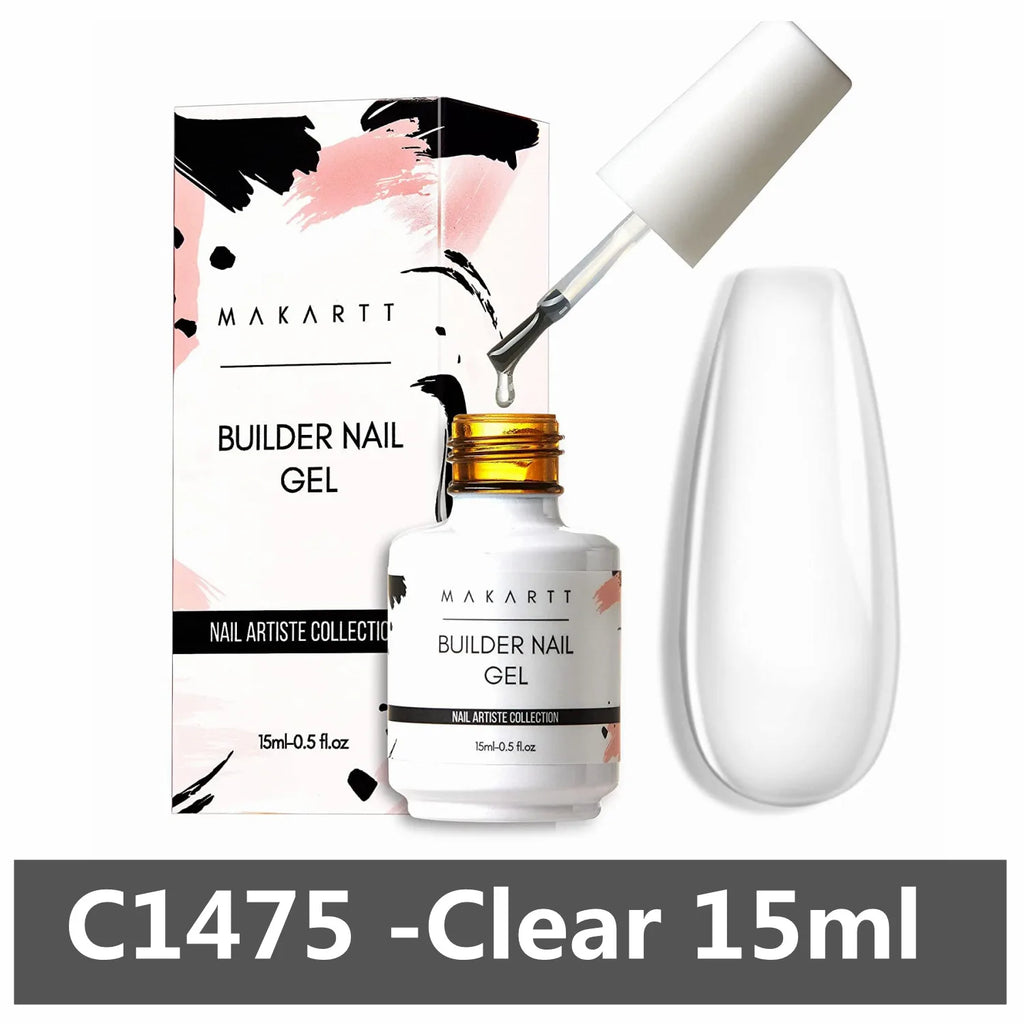 Makartt 5-in-1 Builder Gels Nail Gel Extension Nail Strengthen & Nail Repair Base Coat Nail Polish Soak Off UV/LED Lamp Needed