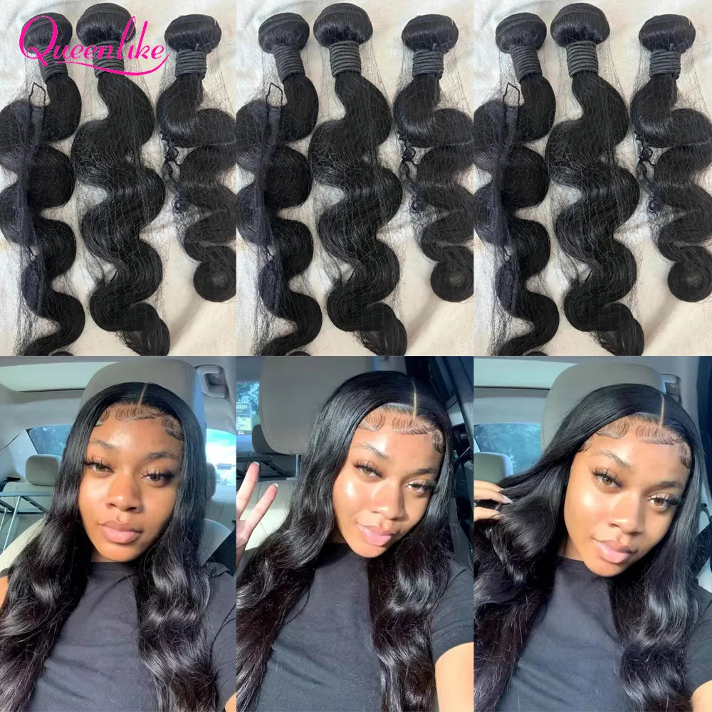 Queenlike Body Wave Human Hair Bundles, 3 Pack