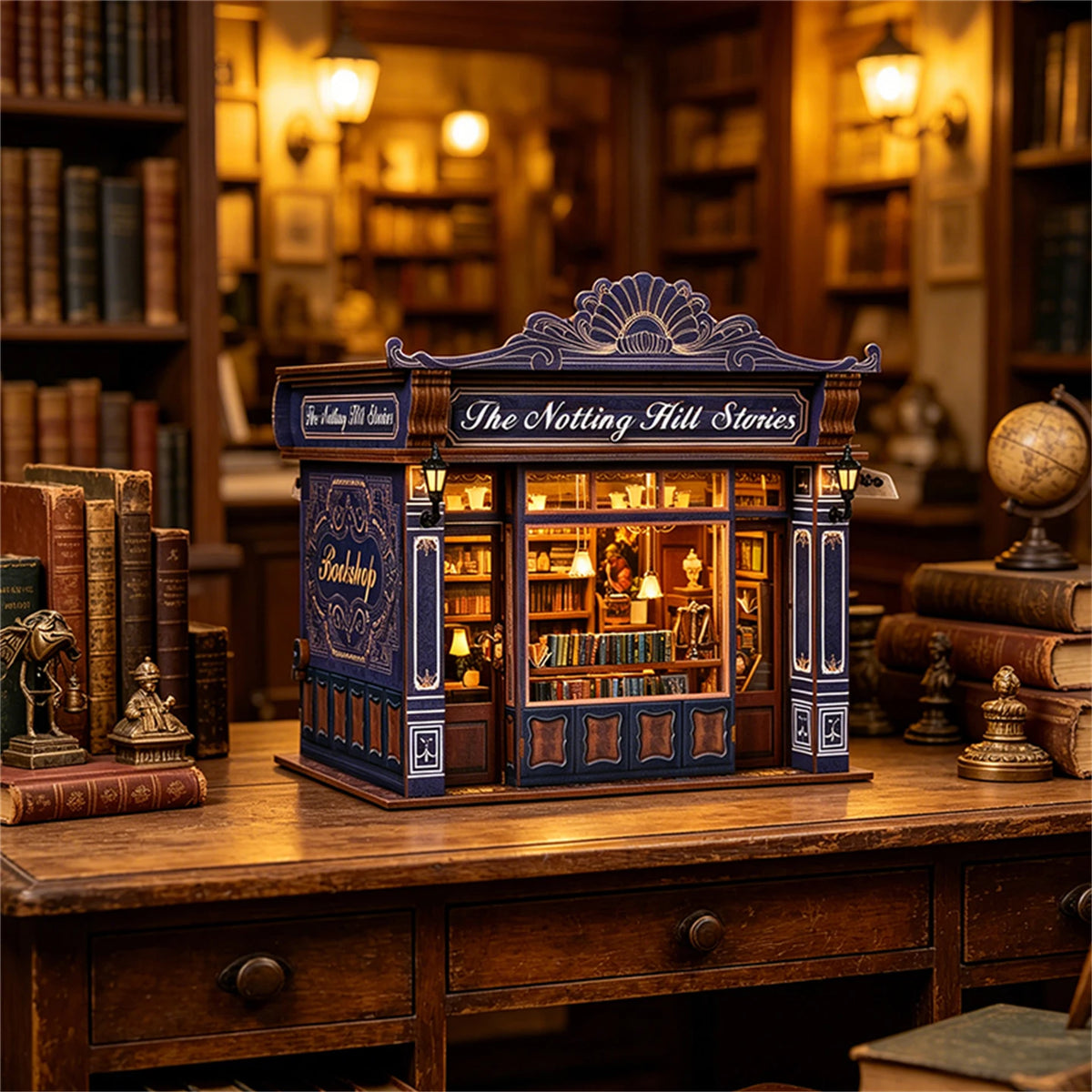 DIY Book Nook Kit, Bookstore 3D Wooden Bookshelf Insert