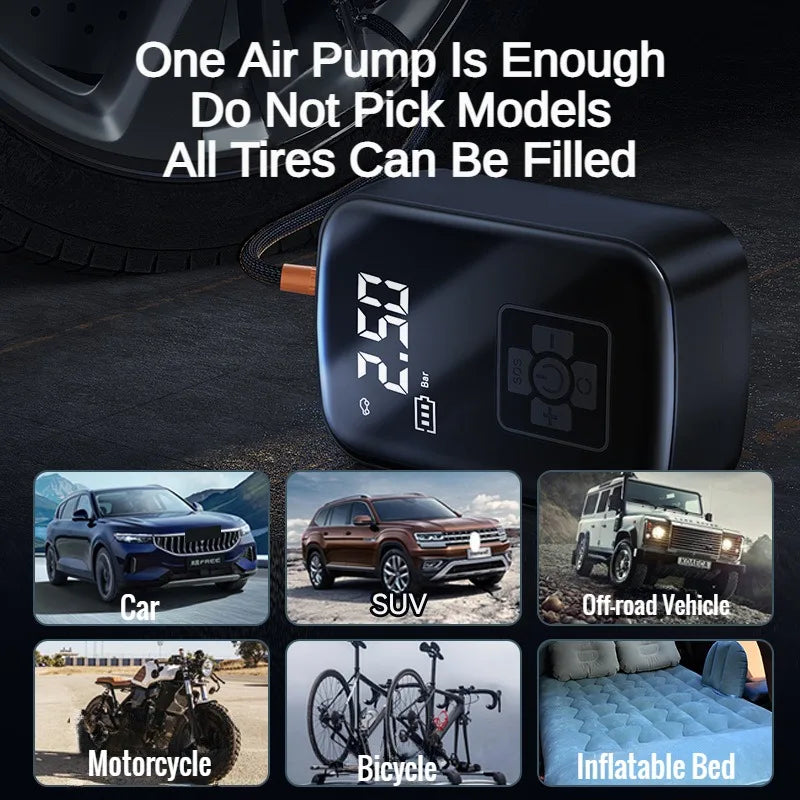 Portable 12V Cordless Tire Inflator, 150 PSI