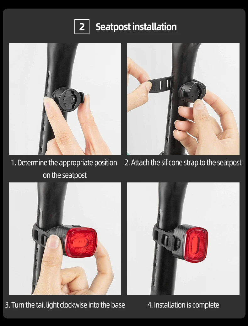 ROCKBROS Smart Brake-Sensing Bike Tail Light