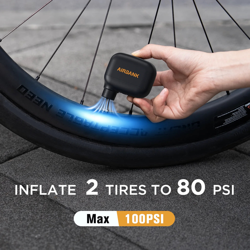 AS100 Electric Mini Bicycle Pupmp 100PSI Portable Bike Air Pump Presta Schrader Cycling Bicycle Accessories Pocket SE