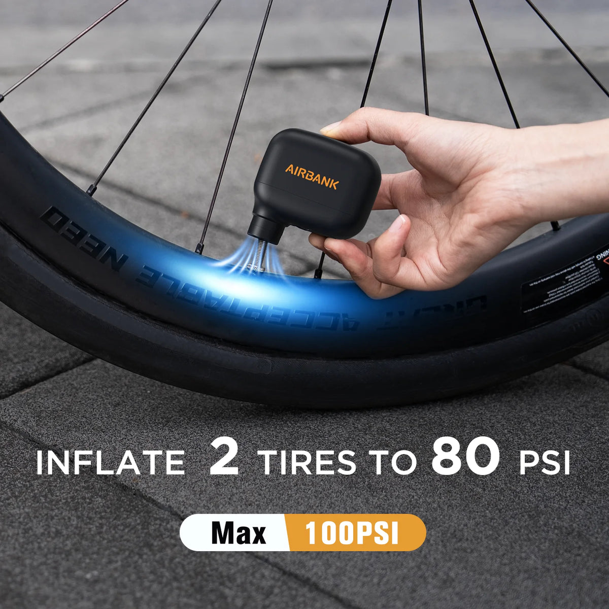 AS100 Electric Mini Bicycle Pupmp 100PSI Portable Bike Air Pump Presta Schrader Cycling Bicycle Accessories Pocket SE