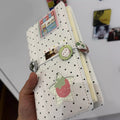 A6 Retro Polka Dot PU Leather Ring Binder Journal, 45-Sheet Refillable Planner