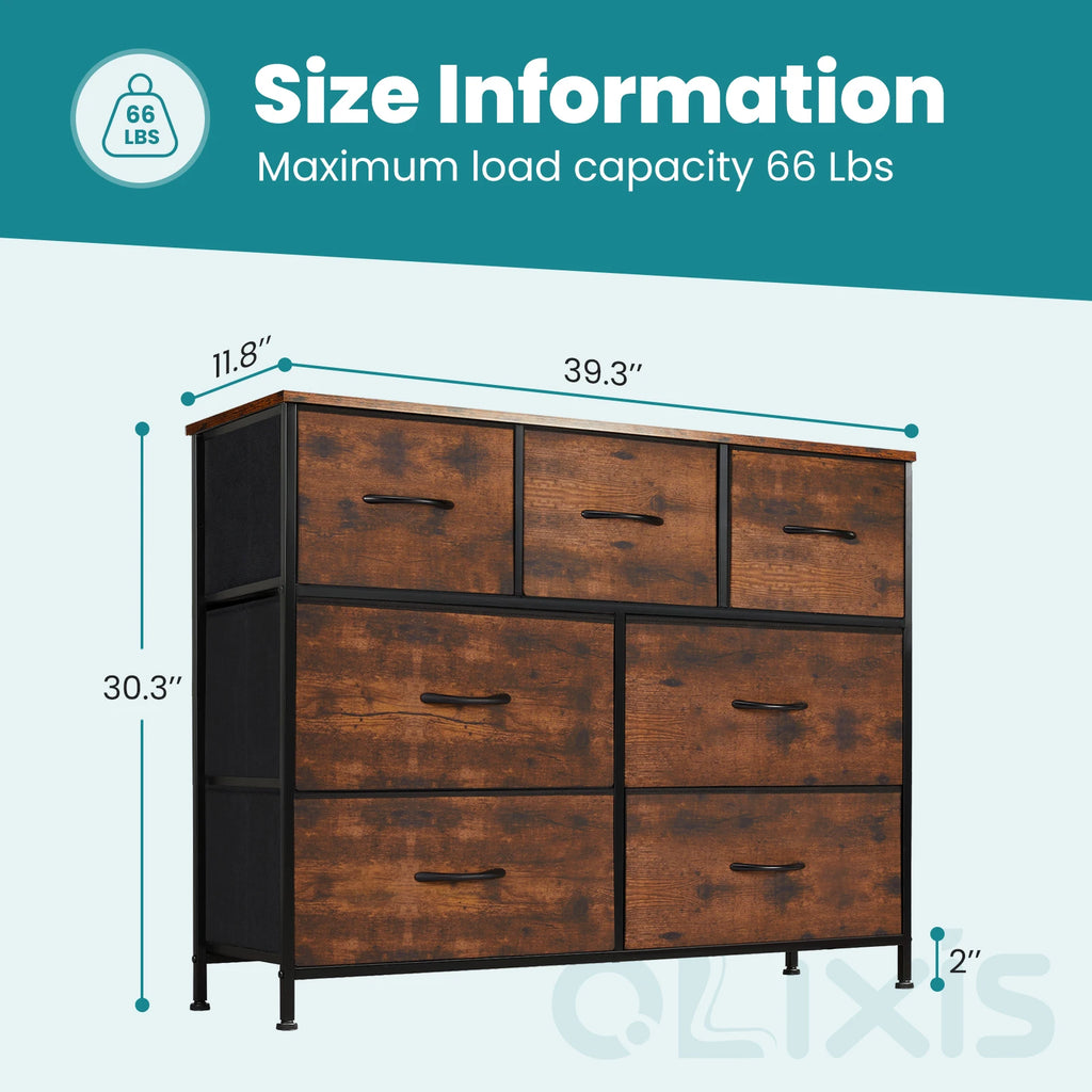 7-Drawer Fabric Dresser for Bedroom