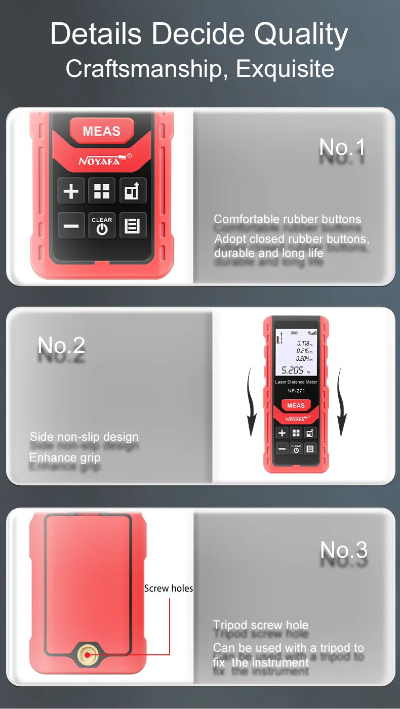 NF-271 Laser Rangefinder 40M 80M Laser Distance Meter Laser Tape Measure Accurate Distance Meter Measuring Device Tools