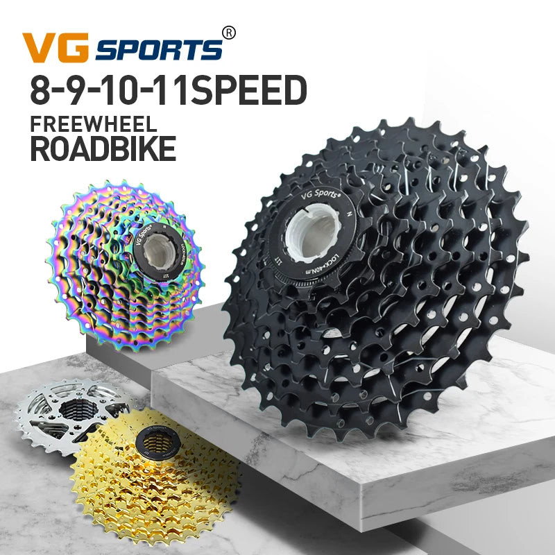 VG Sports All Size Road Bike 8 9 10 11 Speed Velocidade Bicycle Freewheel 11-25T/28T/32T/36T Bicycle Cassette Freewheel Sprocket