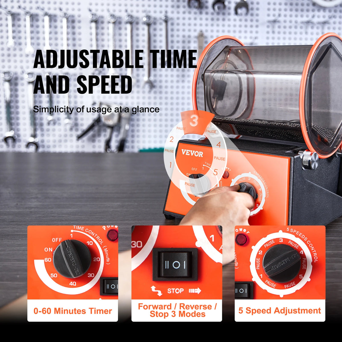 SucceBuy Rotary Tumbler 3kg and 5kg, Jewelry and Metal Surface Polisher
