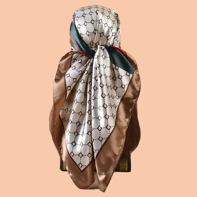 Women's Satin Square Scarf 35 inch, Multi-Use Headscarf, Hair Tie and Bag Accessory