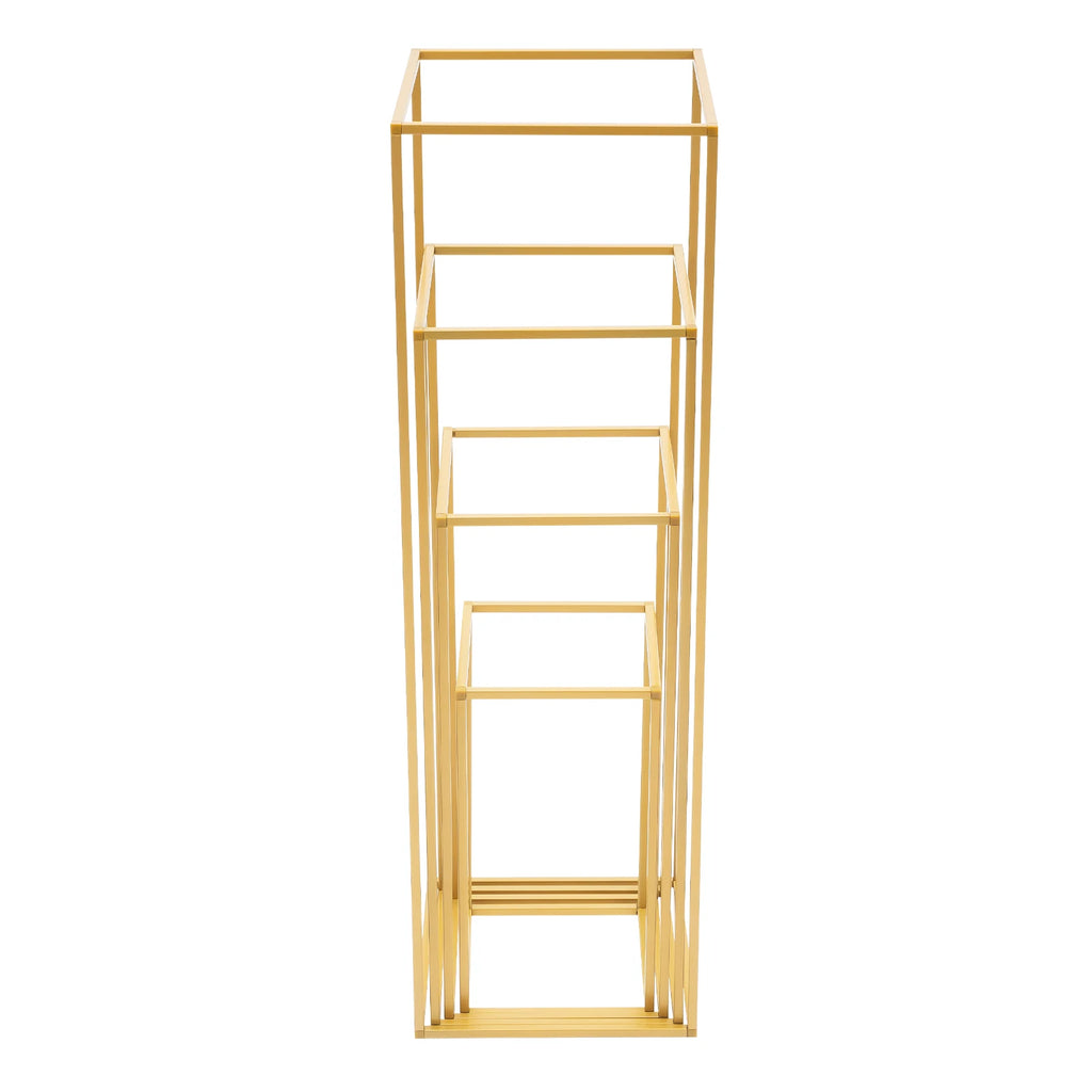 4Pcs Wedding Flower Stand Set Gold Metal Column Rack Party Decor Balloon Display Holder Centerpiece Vase Pillar 40+60+80+100cm