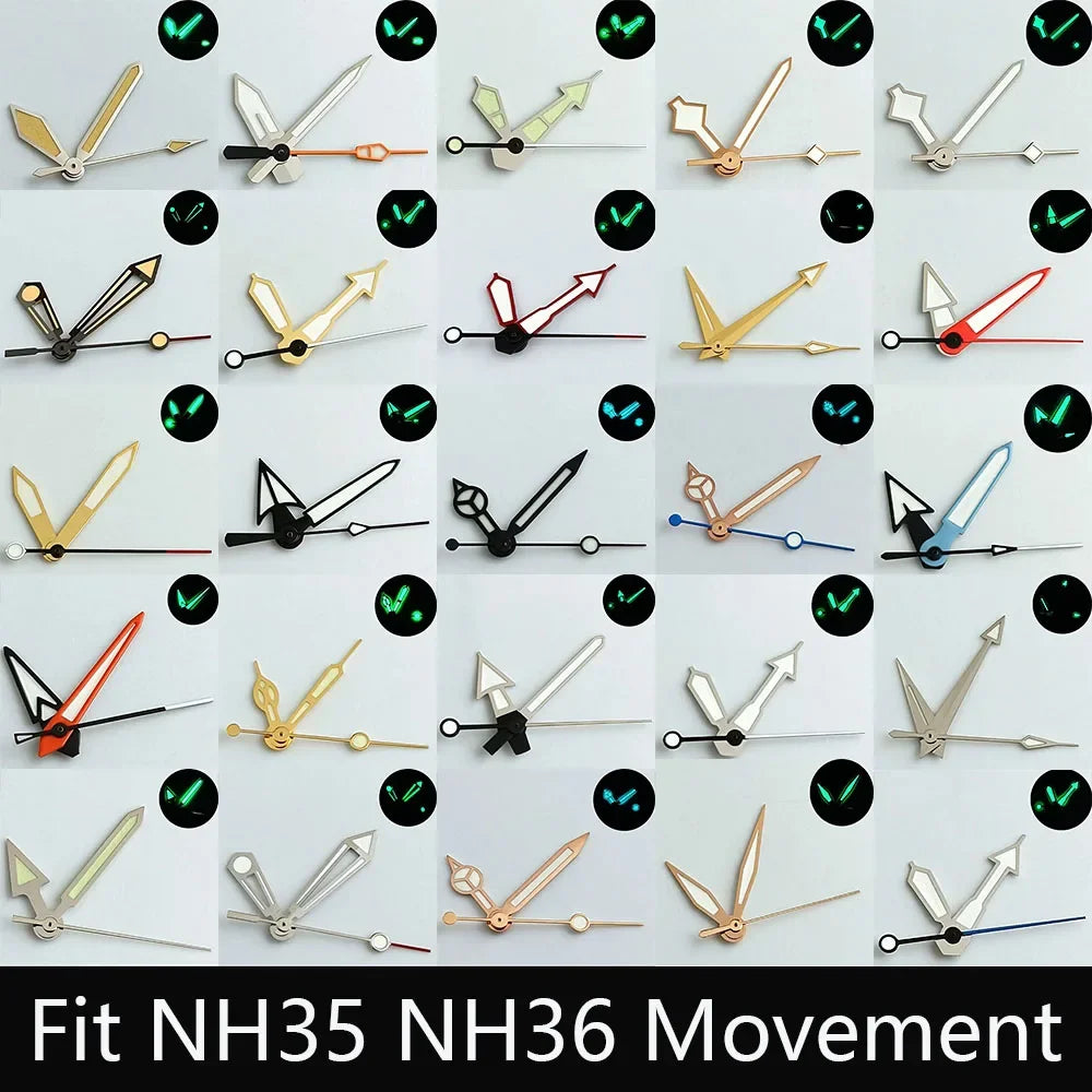 High Quality Watch Pointer Green/Blue-Green Glow Suitable for N H35/NH36 Sports Watch Pointer Watch Accessories